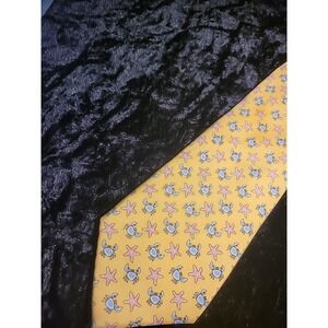 Sero New England Classics Mens Neck Tie Yellow Starfish Crabs Novelty Keeper